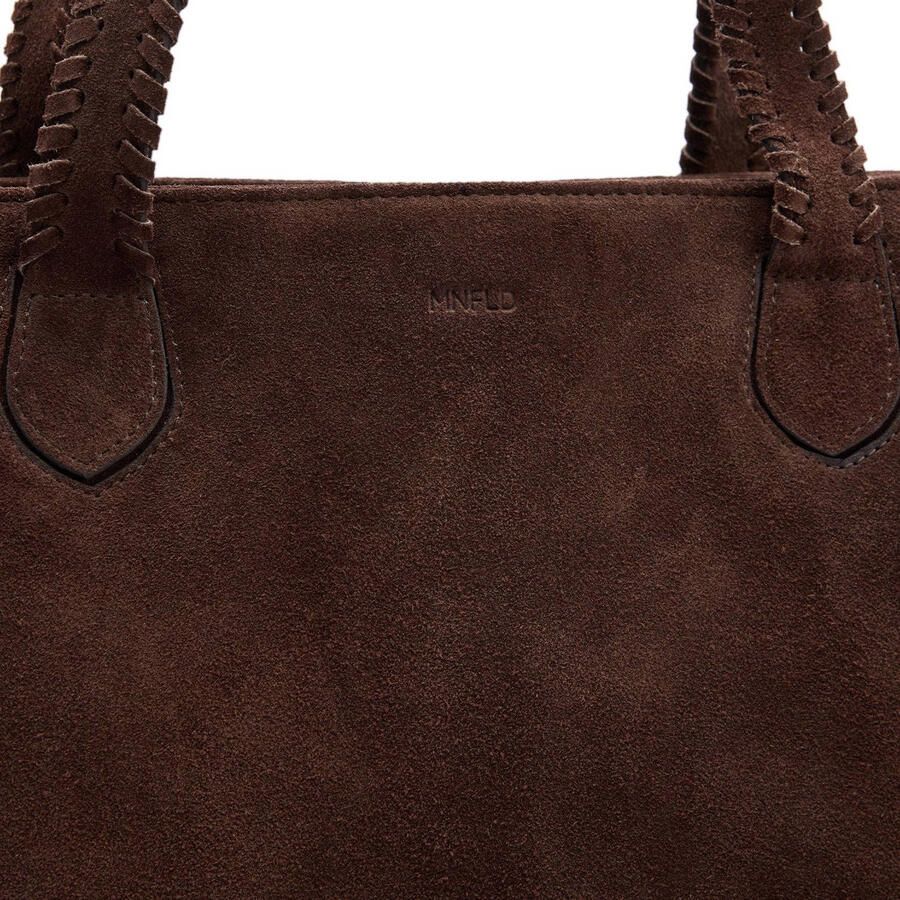 Manfield suede shopper donkerbruin - Foto 2