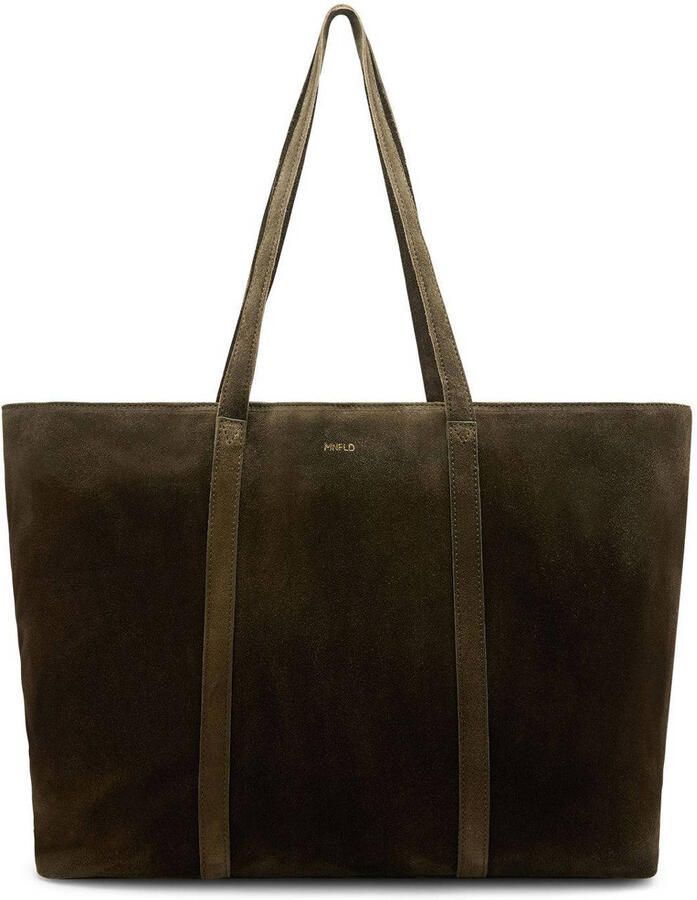 Manfield suede shopper donkergroen