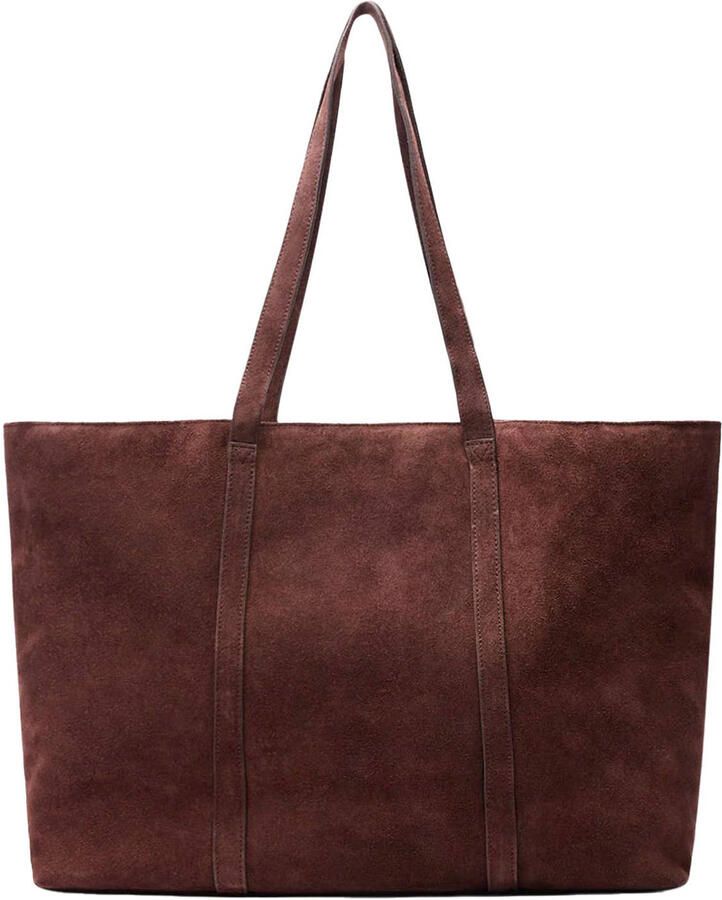 Manfield suede shopper donkerrood