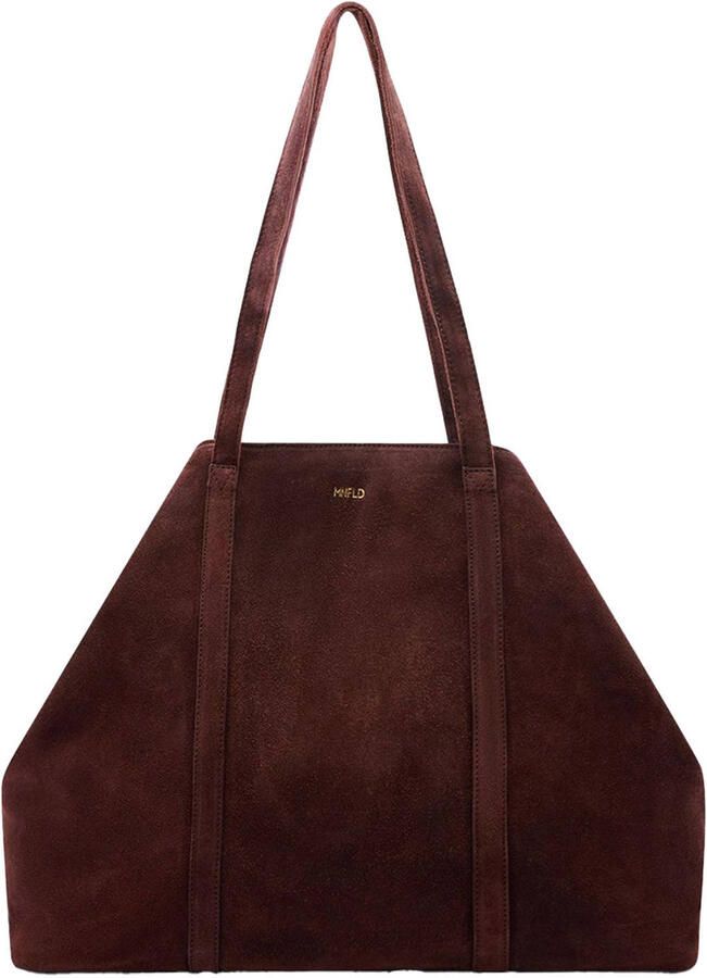 Manfield suede shopper donkerrood - Foto 2