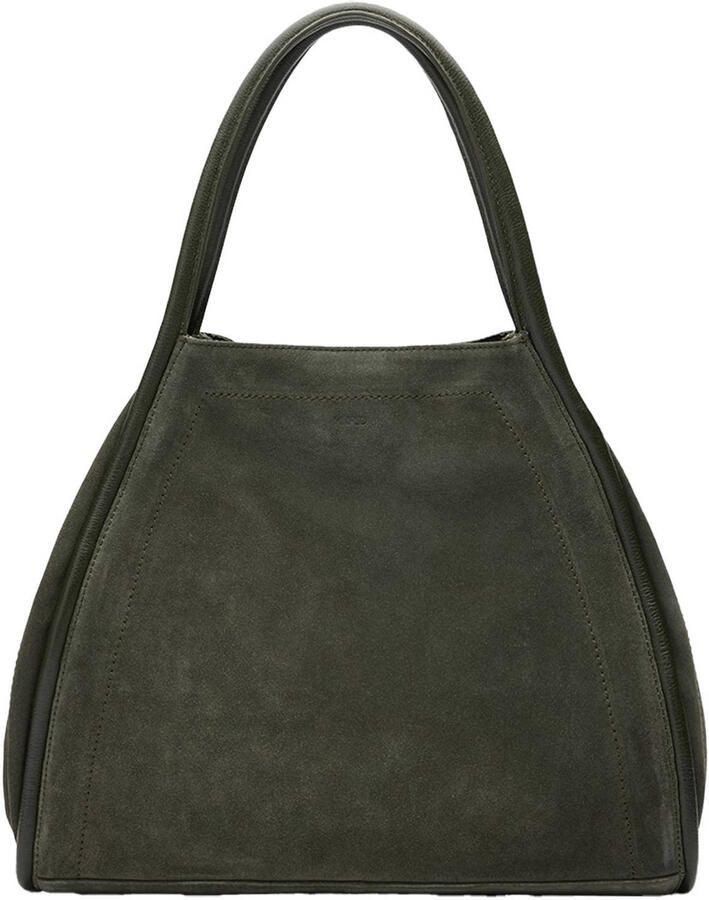 Manfield suede shopper groen