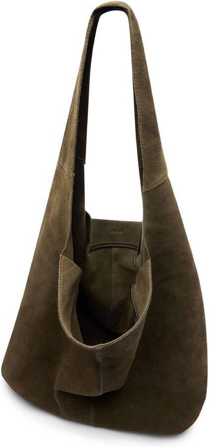 Manfield suede shopper olijfgroen