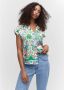 Mango blouse met paisleyprint ecru groen blauw - Thumbnail 1