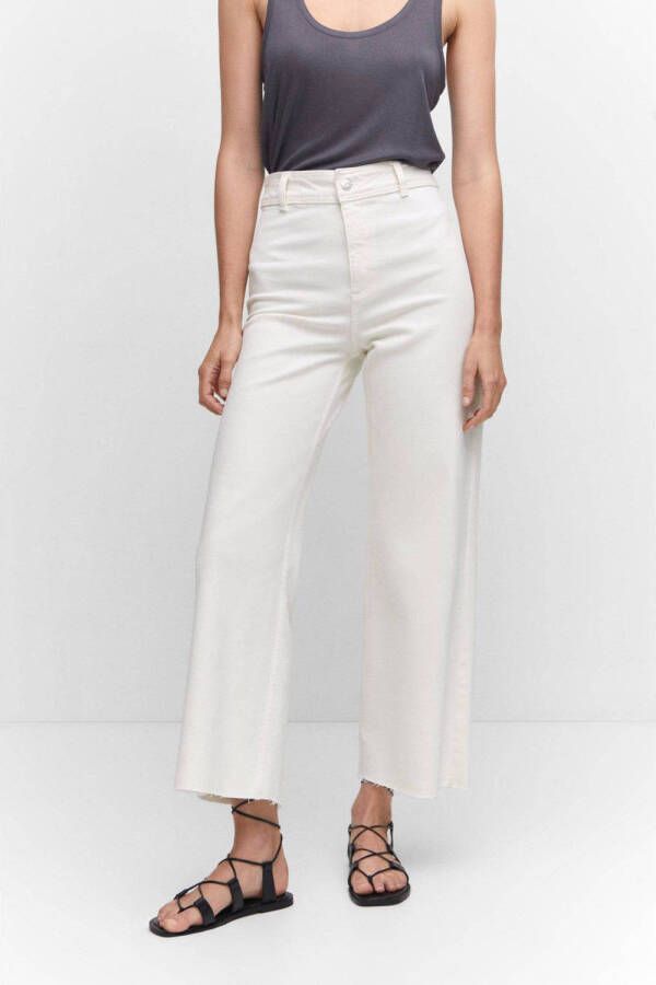 Mango cropped high waist wide leg jeans Catherin wit