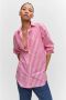 Mango gestreepte blouse roze wit - Thumbnail 1