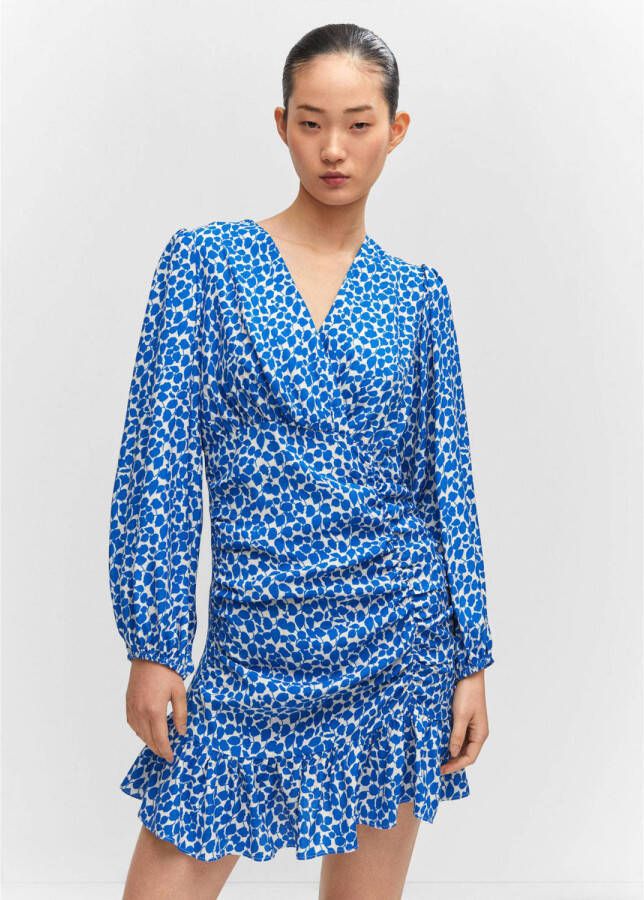 Mango jurk met all over print blauw