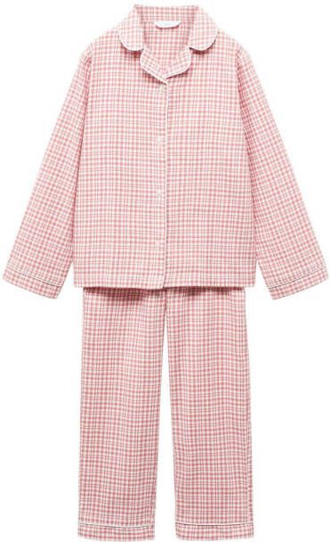 go Kids geruite pyjama roze wit