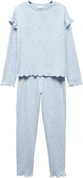 Mango Kids pyjama met all over print lichtblauw