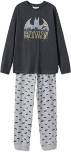 Mango Kids Batman pyjama met printopdruk grijs lichtgrijs