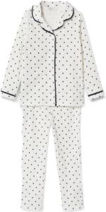 Mango Kids pyjama met sterren gebroken wit donkerblauw