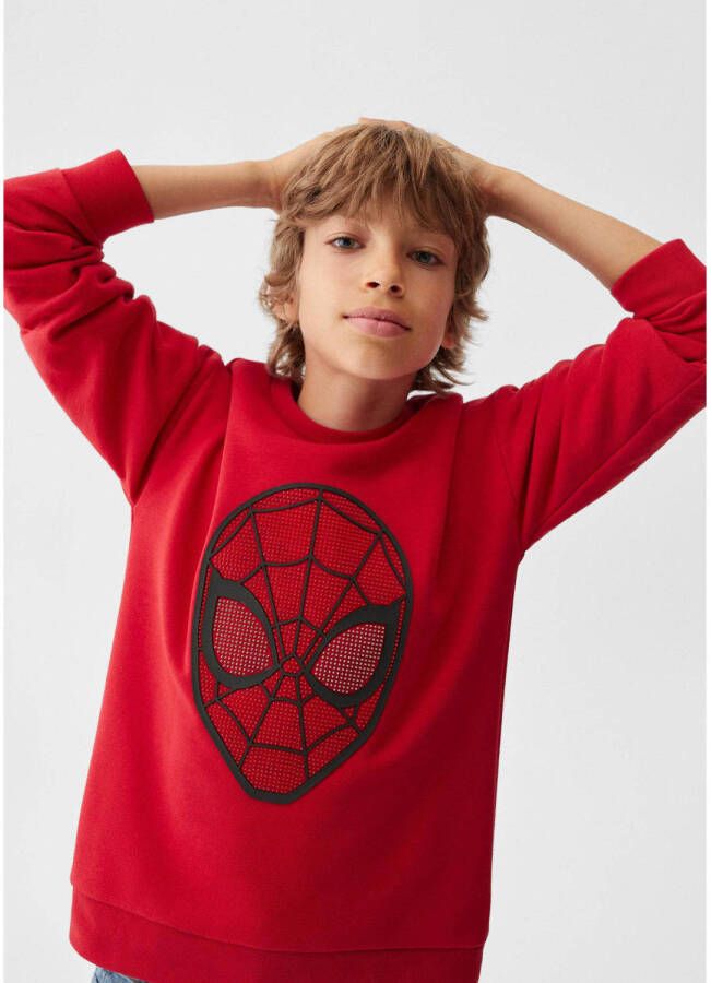 Mango Kids Spider-Man sweater met printopdruk rood