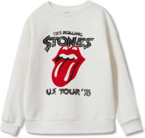 Mango Kids sweater Rolling Stones met printopdruk offwhite