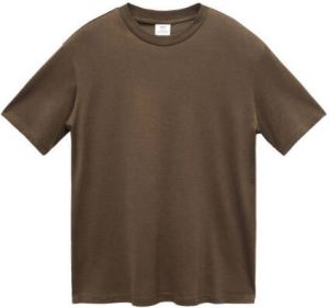 Mango Man regular fit T-shirt bruin