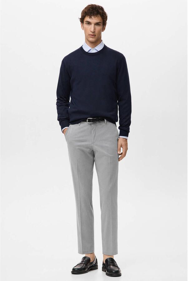 Mango Man Bologna slim chino grijs - Foto 3