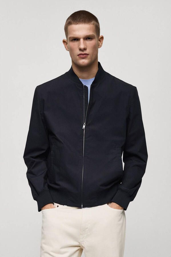 Mango Man bomberjack donkerblauw - Foto 1