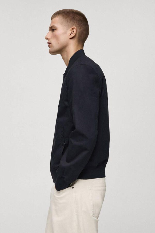 Mango Man bomberjack donkerblauw - Foto 3