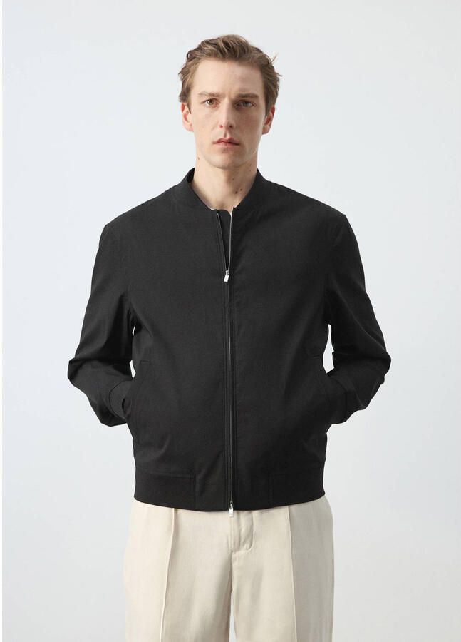 Mango Man bomberjack zwart