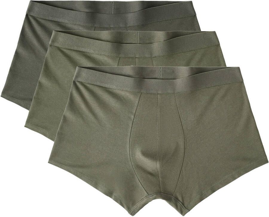 Mango Man boxershorts olijfgroen (set van 3)