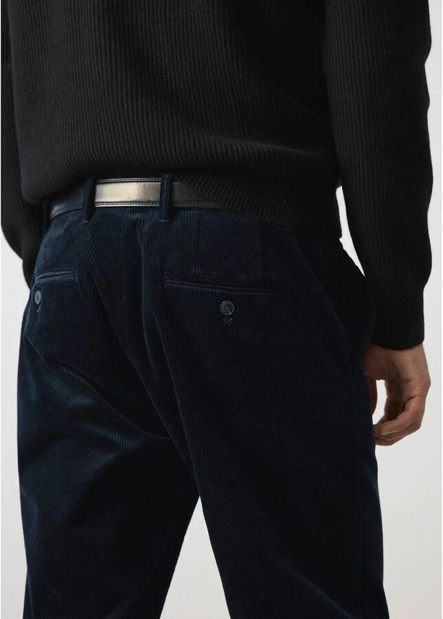 Mango Man coated slim fit broek marine - Foto 2