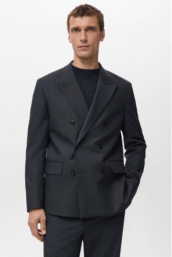 Mango Man colbert donkerblauw