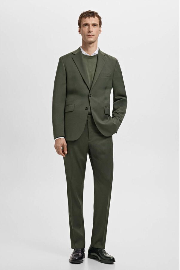 Mango Man colbert groen - Foto 3