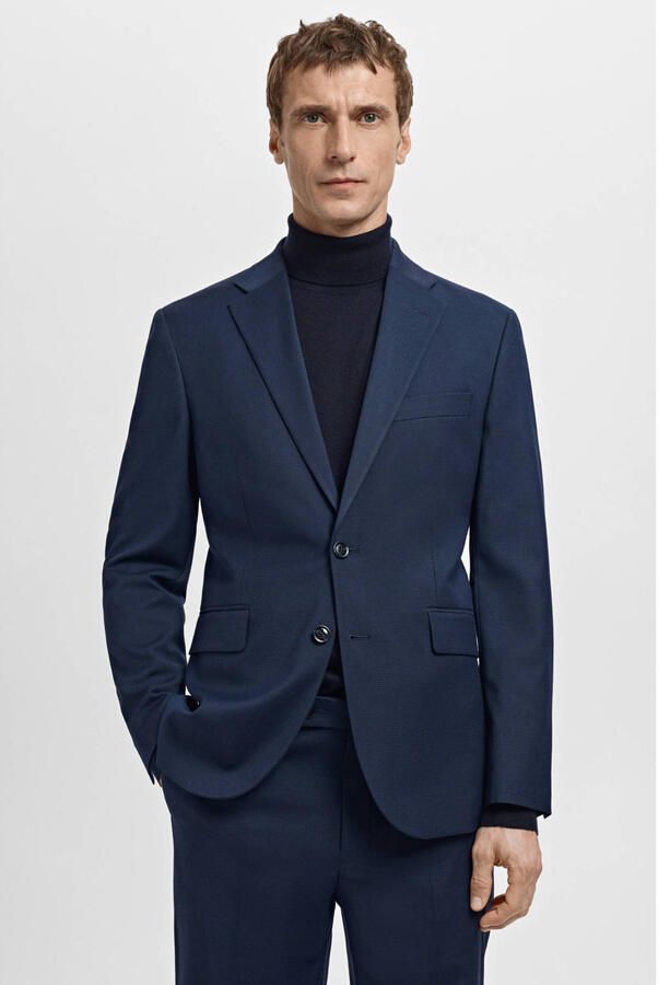 Mango Man colbert marineblauw