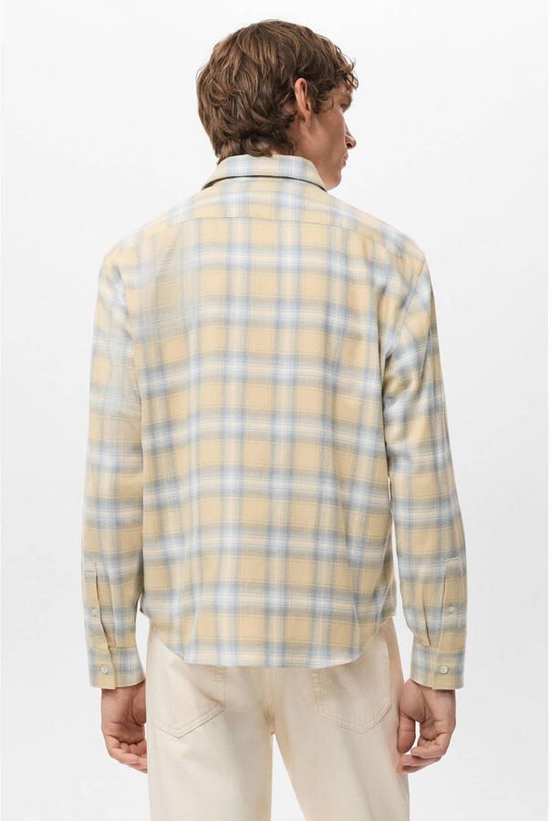 Mango Man Comfort geruit casual overhemd geel - Foto 3