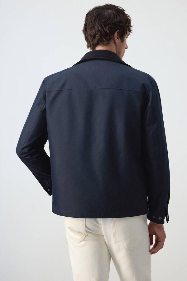 Mango Man corduroy jas donkerblauw - Foto 3