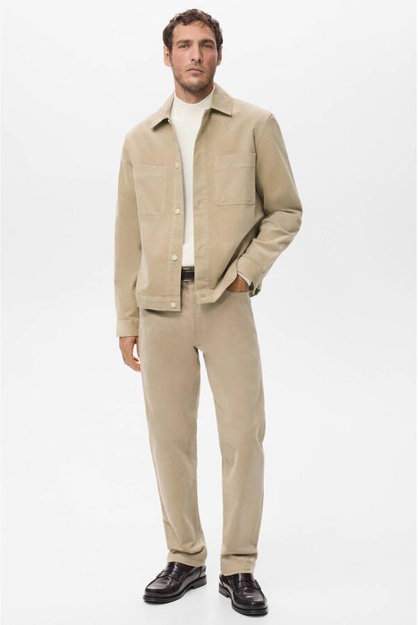 Mango Man corduroy regular casual broek lichtbruin - Foto 2