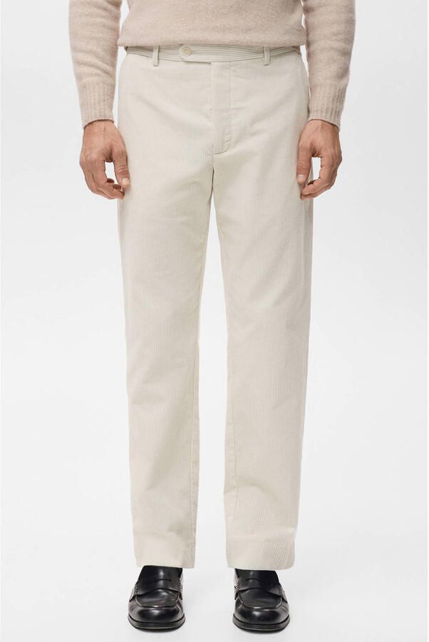 Mango Man corduroy regular chino ecru