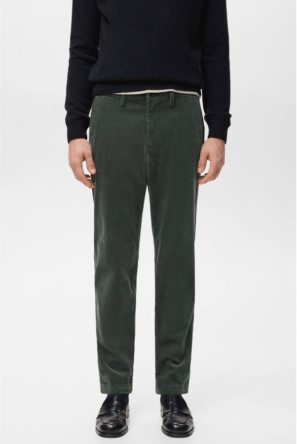 Mango Man corduroy regular chino groen