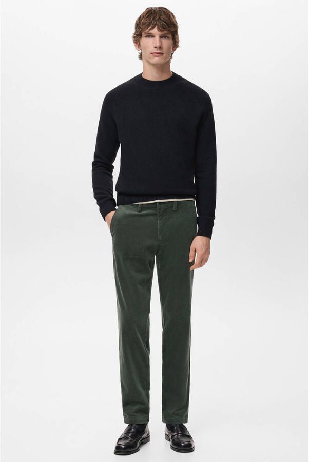 Mango Man corduroy regular chino groen - Foto 2