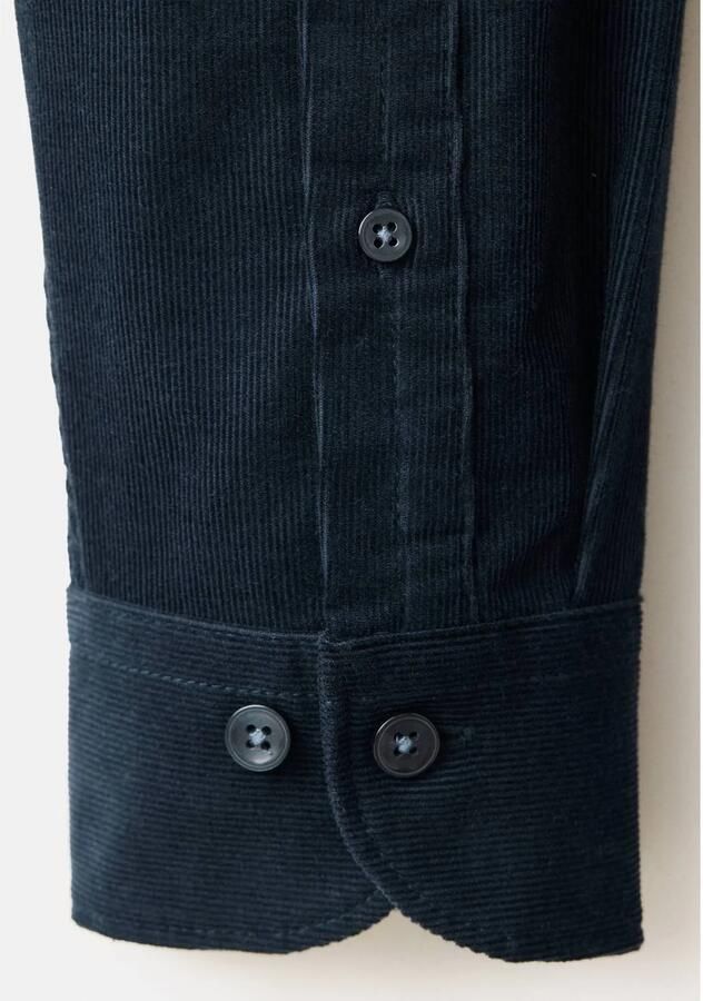 Mango Man corduroy slim fit casual overhemd marine - Foto 2