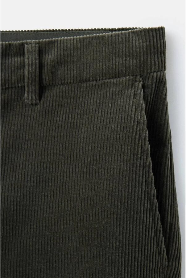 Mango Man corduroy slim fit coated broek donkergroen - Foto 2