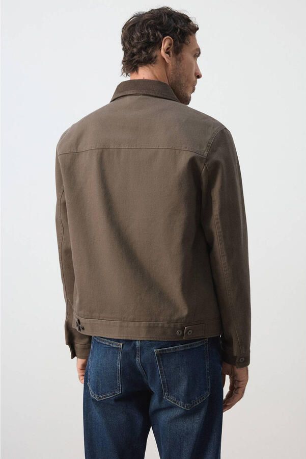 Mango Man corduroy spijkerjas bruin - Foto 2