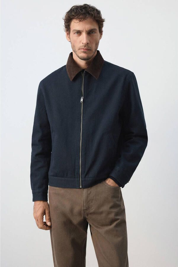 Mango Man corduroy spijkerjas marine
