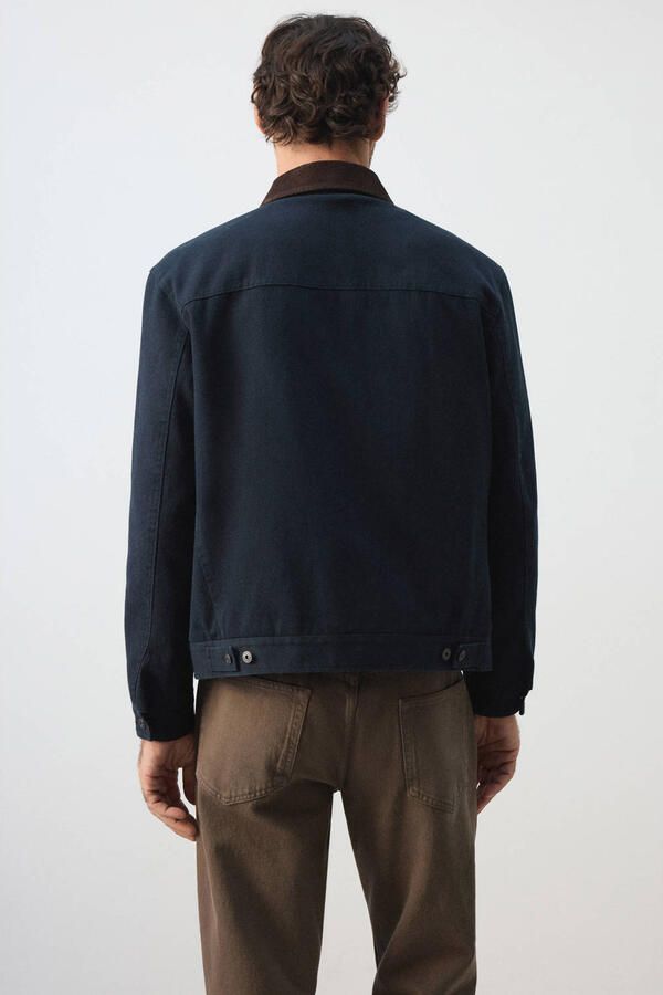 Mango Man corduroy spijkerjas marine - Foto 3