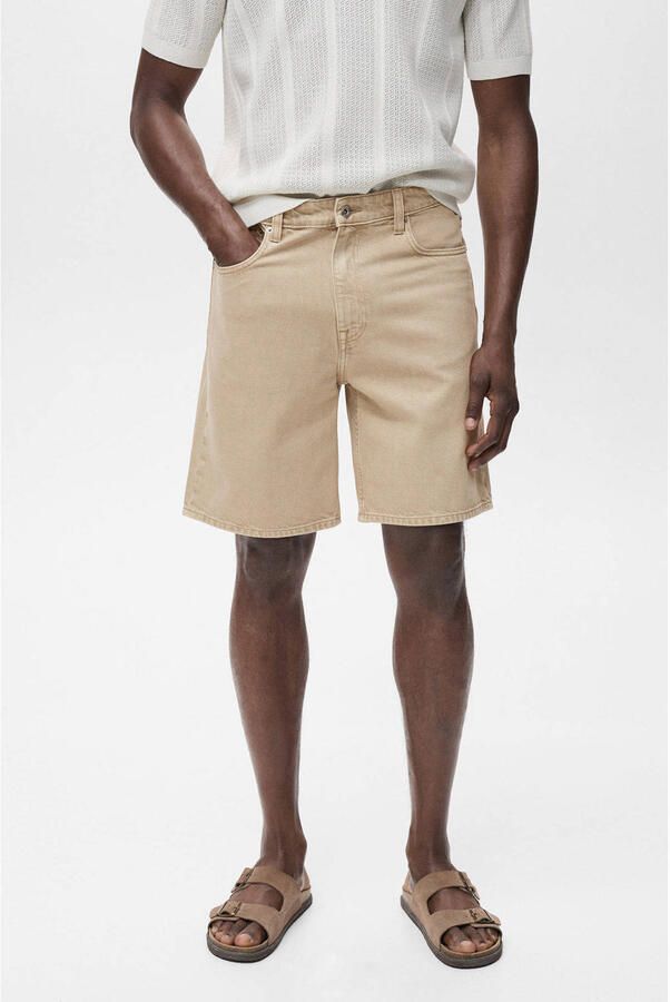 Mango Man denim regular short beige