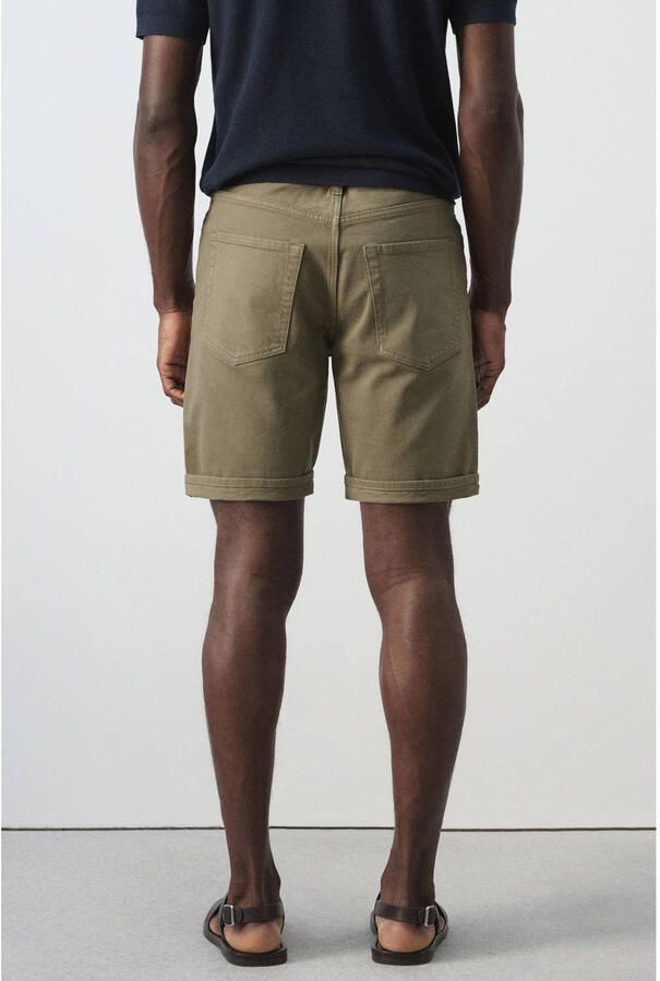 Mango Man denim slim short kaki - Foto 2