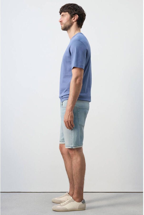 Mango Man denim slim short lichtblauw - Foto 3
