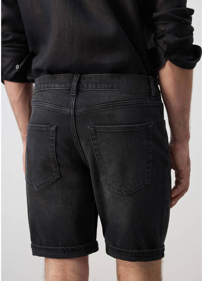 Mango Man denim slim short zwart - Foto 2