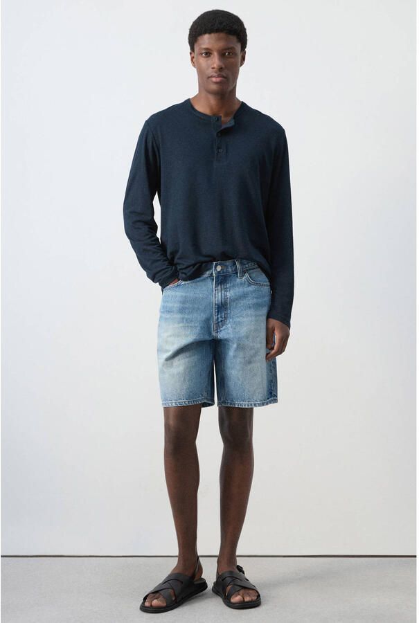 Mango Man denim straight short blauw - Foto 2