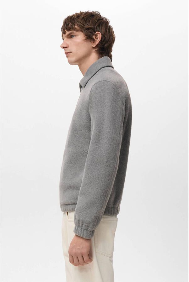 Mango Man fleecevest grijs - Foto 3