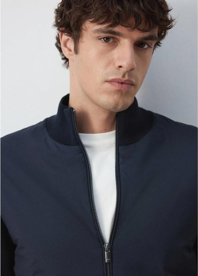 Mango Man gebreid vest donkerblauw - Foto 2