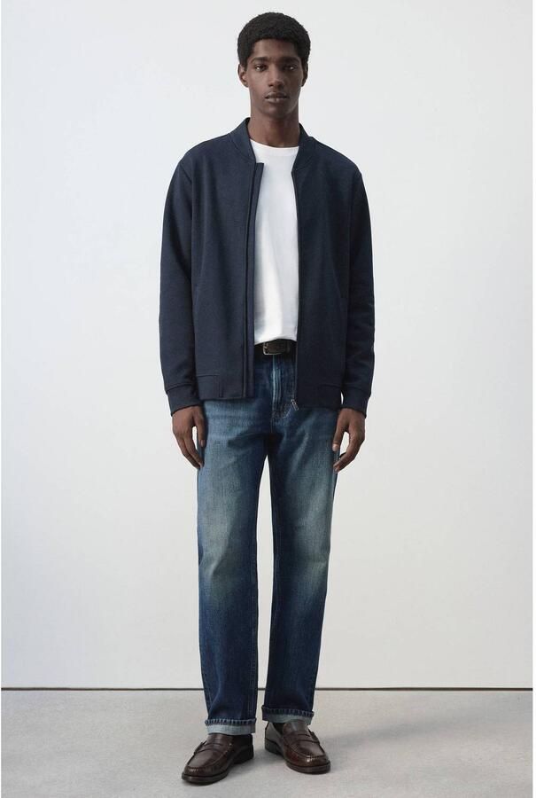 Mango Man gebreid vest donkerblauw - Foto 2