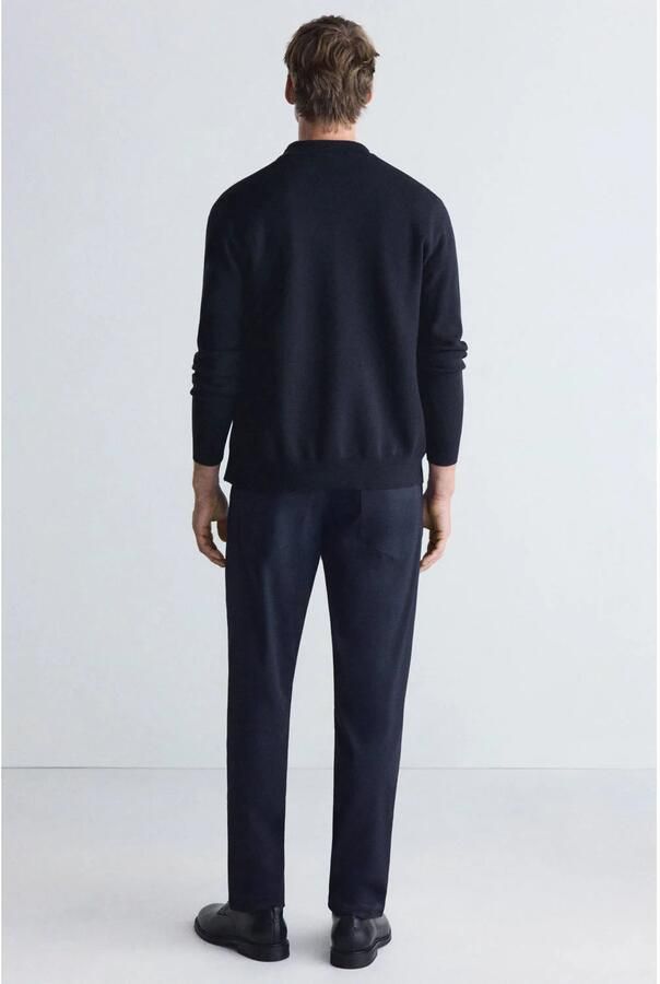 Mango Man gebreid vest met rafels marine - Foto 2