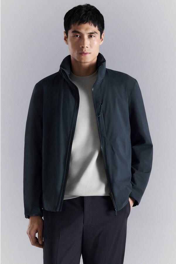 Mango Man gewatteerde jas donkerblauw