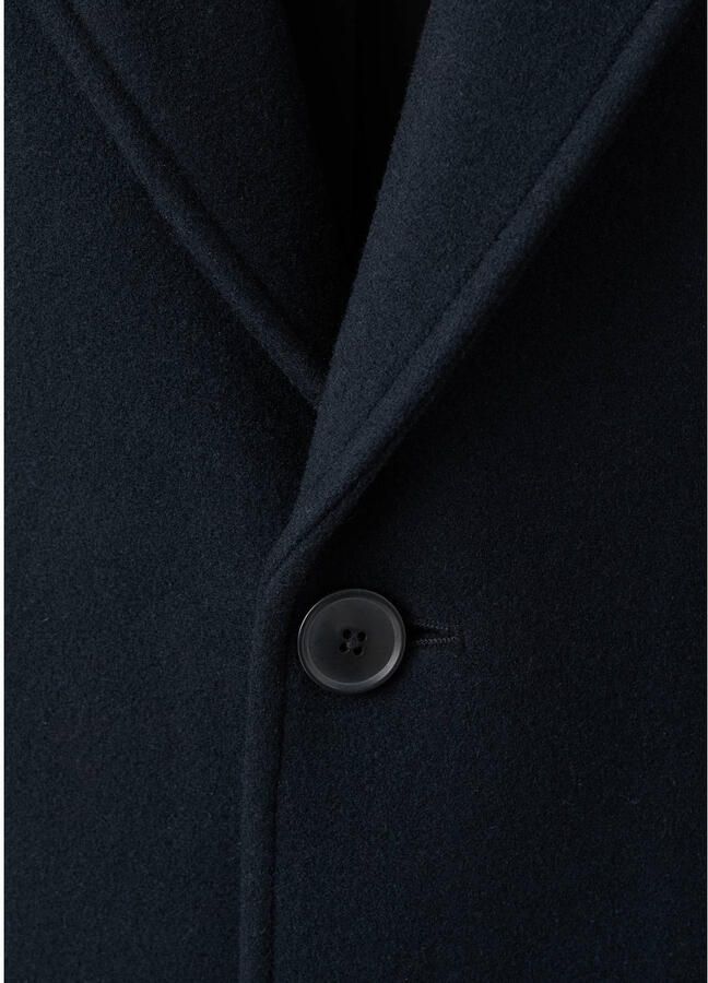 Mango Man gewatteerde jas met wol marineblauw - Foto 3