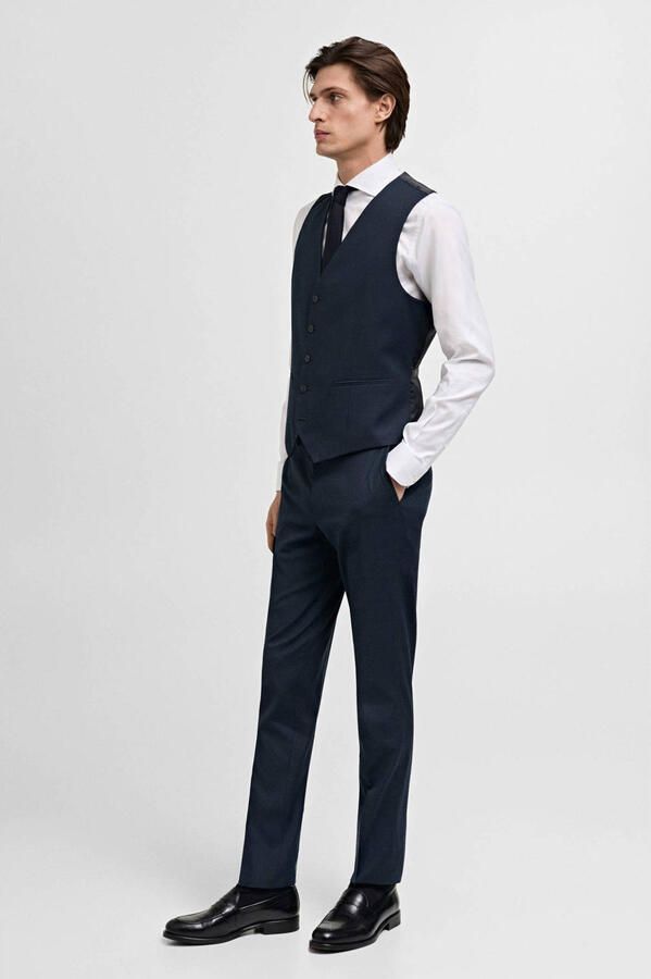 Mango Man gilet donkerblauw - Foto 3