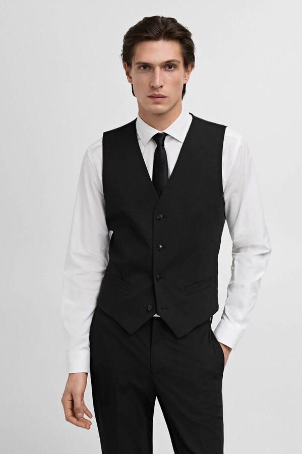 Mango Man gilet zwart - Foto 1